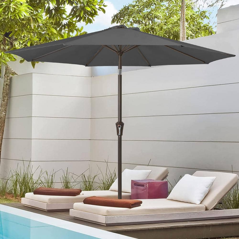 10ft. Market Patio Umbrella with Push Button Tilt and Crank in Gray price history on PriceWatchPro