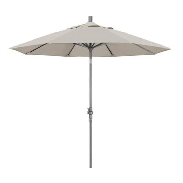 California Umbrella 9 ft. Hammertone Grey Aluminum Market Patio ...