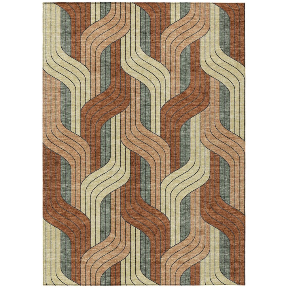 Chantille Machine Washable Indoor/Outdoor Abstract ACN2422 Paprika 3 ft. x 5 ft. Area Rug price history on PriceWatchPro