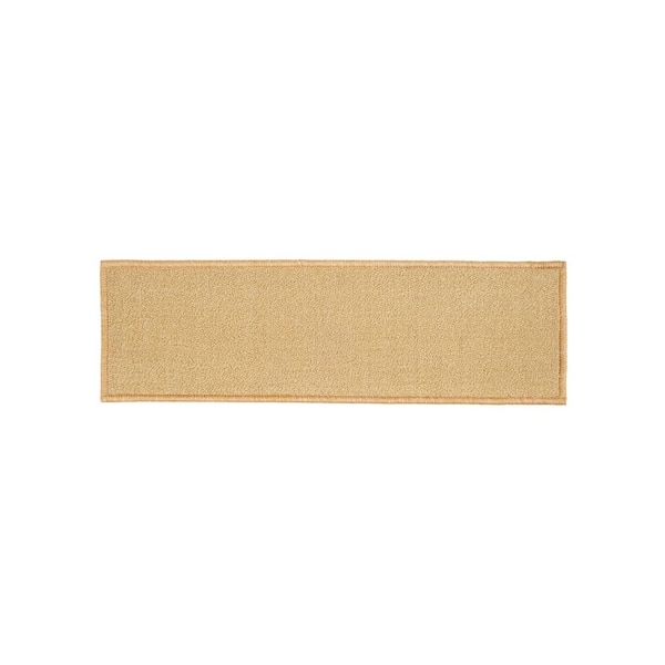 RugStylesOnline Solid Beige 8 in. x 26 in. Indoor Carpet Stair Tread Cover Slip Resistant Backing (Set of 7)