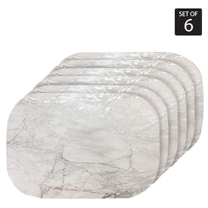 Dainty Home Marble Cork 12 in. x 18 In. Grays and Silver Cork Oval  Placemats Set of 6 6MC18OVSI - The Home Depot