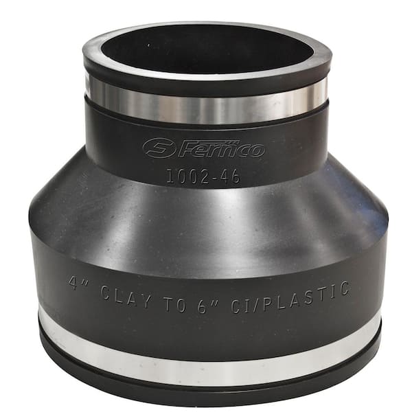 Fernco 4 in. Clay x 6 in. DWV Flexible PVC Coupling