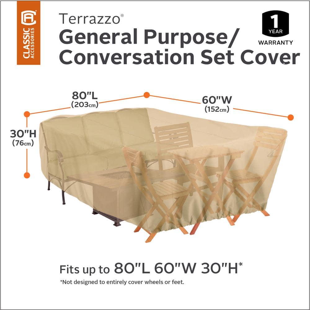 Terrazzo Sand 80-Inch Water-Resistant Patio Furniture Cover