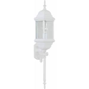 1-Light White Outdoor Wall Sconce