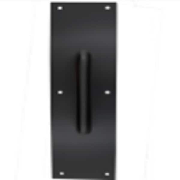 Taco 4 in. x 16 in. Black Pull Plate with Round Pull