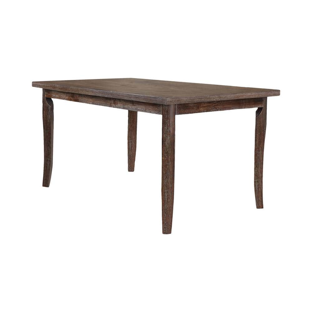 Antique Natural Oak Rectangular Dining Table for Six