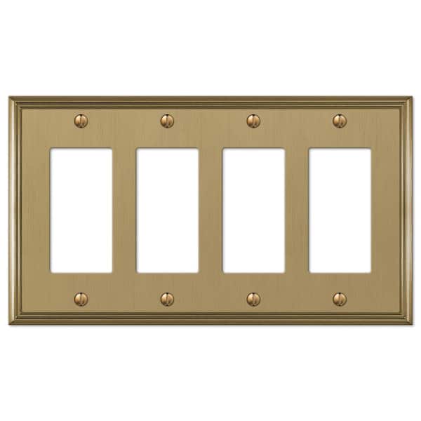 Rhodes 4 Gang Rocker Metal Wall Plate - Brushed Bronze