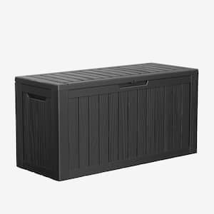 80 Gal. Resin Wood Look Outdoor Storage Deck Box with Lockable Lid