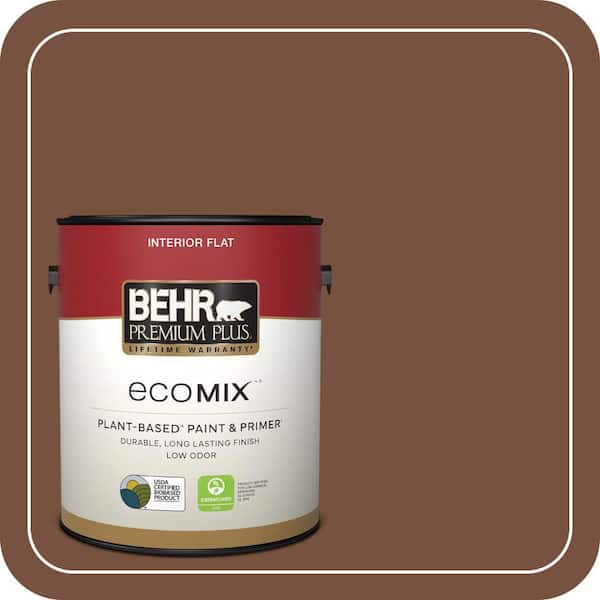 1 gal. #240F-7 Root Beer Flat EcoMix Plant-Based Interior Paint & Primer