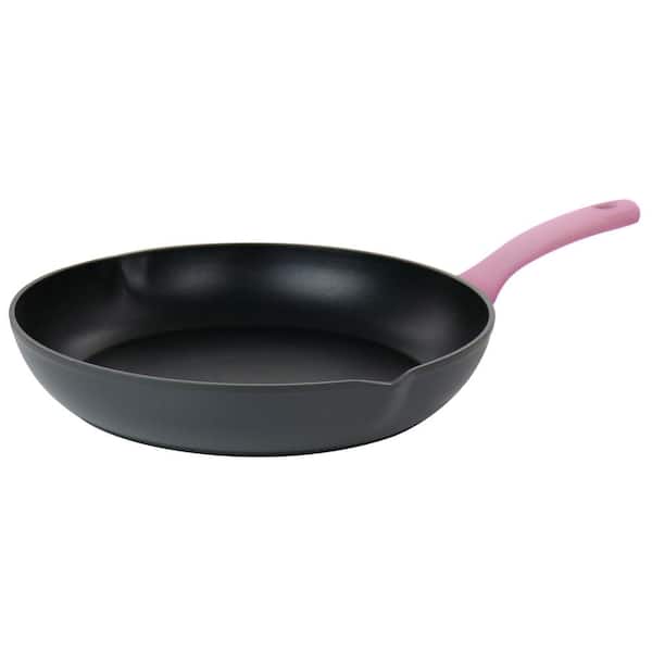 Oster Rigby 9 .5  in. Aluminum Nonstick Frying Pan in Pink with Pouring Spouts