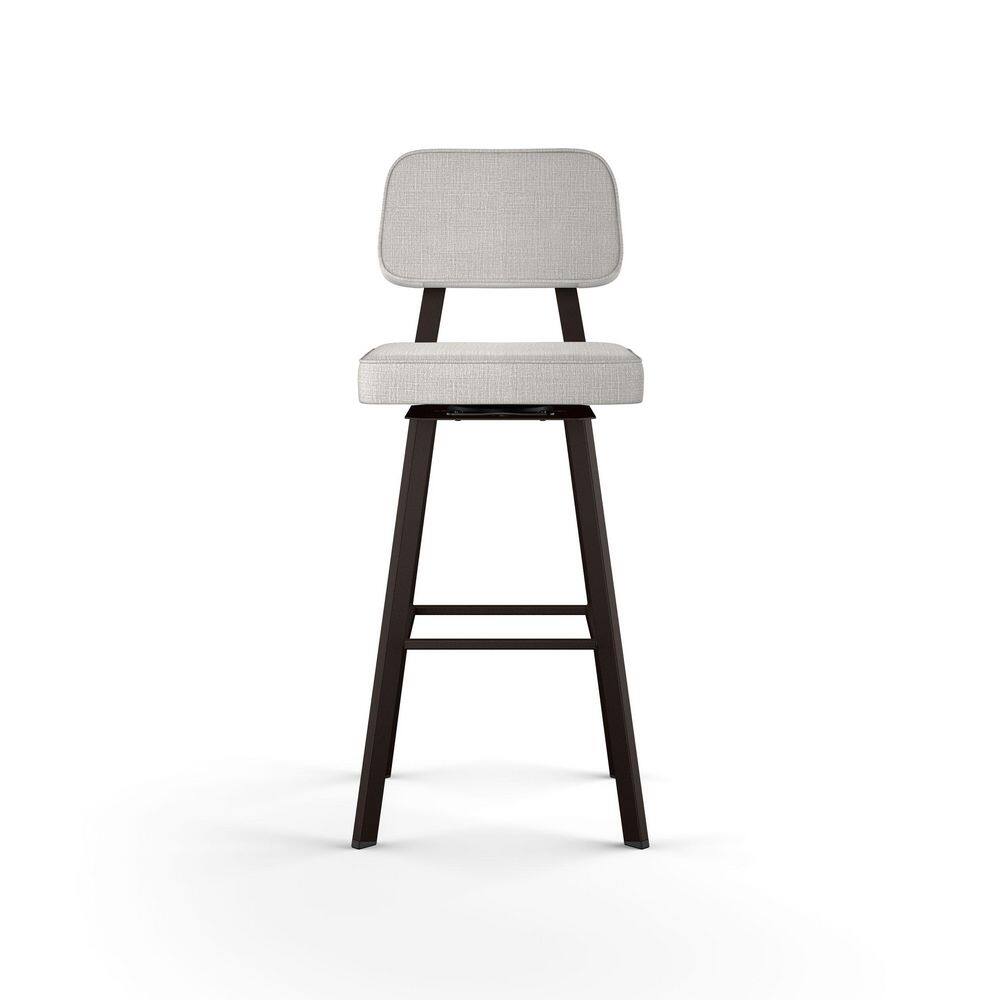 Clarkson 32'' Pale Gray and Dark Brown Metal Swivel Stool