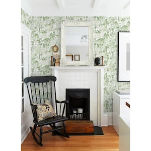 Walden Green Forest Fabric Pre-Pasted Matte Strippable Wallpaper