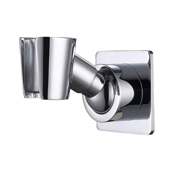 1-Piece Brass Shower Head Holder in Polished Chrome, Wall Mount Adjustable Handheld Brass Shower Head Bracket
