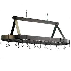 15.5 in. x 19 in. x 48 in. Oval Oiled Bronze Pot Rack with 24 Hooks