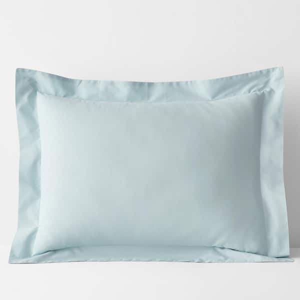 The Company Store Company Cotton Pale Blue Solid 300-Thread Count Cotton Percale King Sham
