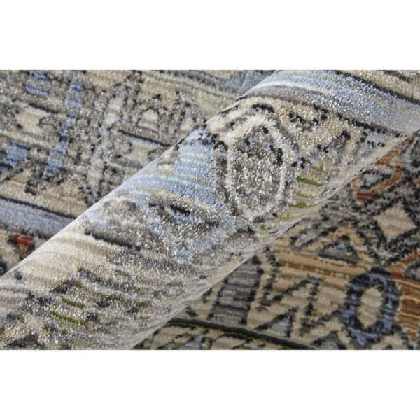 2 ft. x 3 ft. Gray, Blue, Red Abstract Area Rug