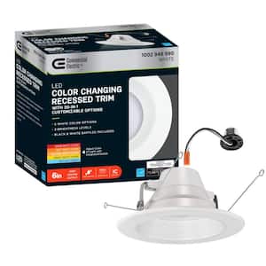 6 in. Adjustable CCT 30 Lighting Options Integrated Integrated LED Recessed Light Trim New Construction Remodel