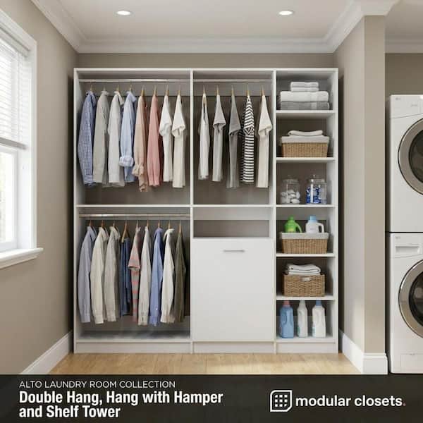 MODULAR CLOSETS Alto Laundry Room 88.5 in W White Shaker Double