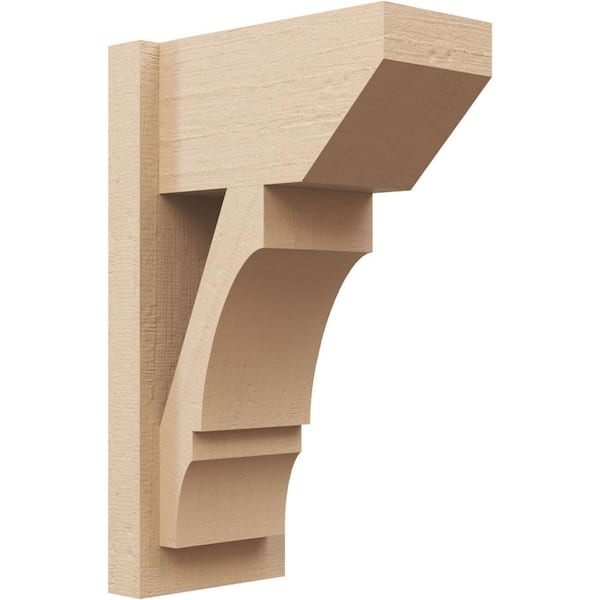 Ekena Millwork 8 in. x 22 in. x 14 in. Balboa Slat Rough Cedar Woodgrain Timberthane Polyurethane Outlooker, Primed Tan
