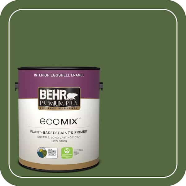 1 gal. #M380-7 Alfalfa Extract Eggshell Enamel EcoMix Plant-Based Interior Paint & Primer