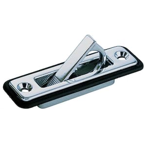 3/4 in. x 3-1/4 in. Chrome Plated Flush Lifting Pull Handle with Black Polymer Finishing Flange