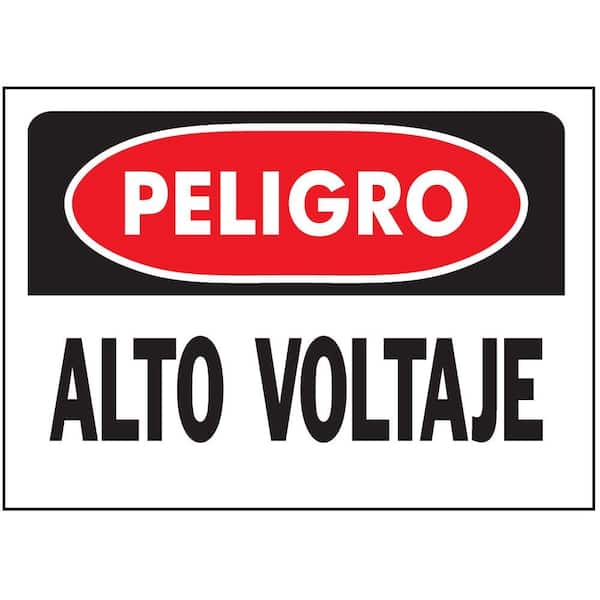Everbilt 10 in. x 14 in. Plastic Peligro/Alto Voltaje Sign
