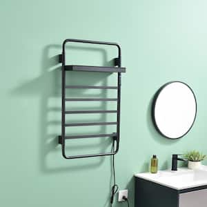 5-Bar Towel Holders Screw-In Electric Plug-In Towel Warmer in Matte black