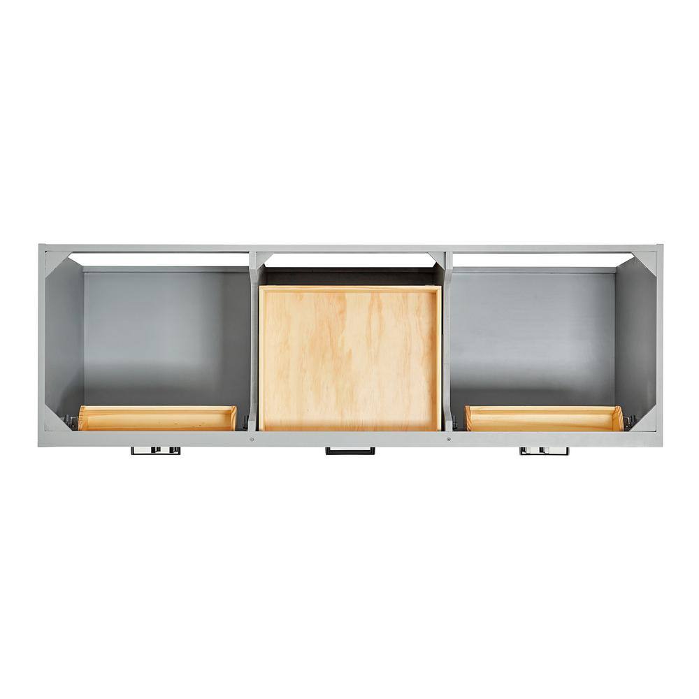 Hepburn 67" Gray Double Freestanding Vanity with Marble Top