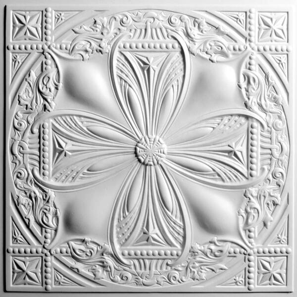Ceilume Avalon White Evaluation Sample, Not suitable for installation - 2 ft. x 2 ft. Lay-in or Glue-up Ceiling Panel