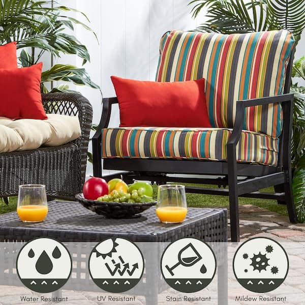 Greendale Home Fashions 2-Piece Sunset Deep Seat Patio Chair Cushion Greendale Home Fashions 2-Piece Sunset Deep Seat Patio Chair Cushion