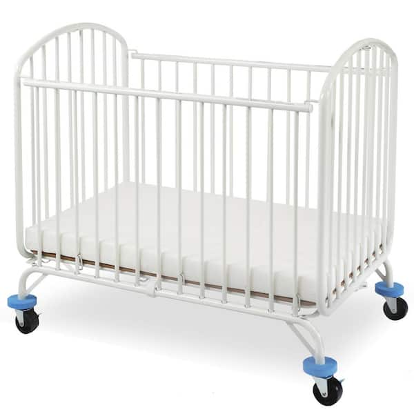 LA Baby Folding Arched Mini/ White Portable Crib
