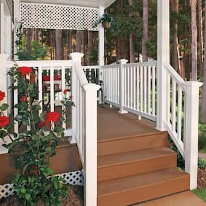 Bella Premier Series 6 ft. x 42 in. White Vinyl Stair Rail Kit with Square Balusters