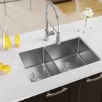 Undermount Stainless Steel 31-1/8 in. Double Bowl Kitchen Sink