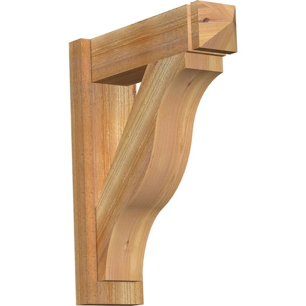 Ekena Millwork 6 in. x 24 in. x 20 in. Western Red Cedar Fuston Arts and Crafts Rough Sawn Outlooker