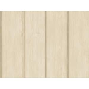 Upstate Beadboard Natural Neutral Wood Wallpaper