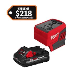 M18 18-Volt Lithium-Ion 175-Watt Powered Compact Inverter for M18 Batteries with (1) M18 HIGH OUTPUT 3.0 Ah Battery