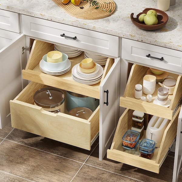 HOMEIBRO Sliding Undersink Organizer Pull Out Cabinet Shelf Organization  and Storage Undersink-12x17 - The Home Depot