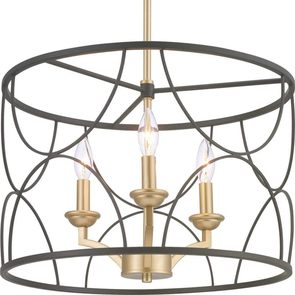 Progress Lighting Landree Collection 3-Light Matte Black Luxe Chandelier  Light P400177-031 - The Home Depot