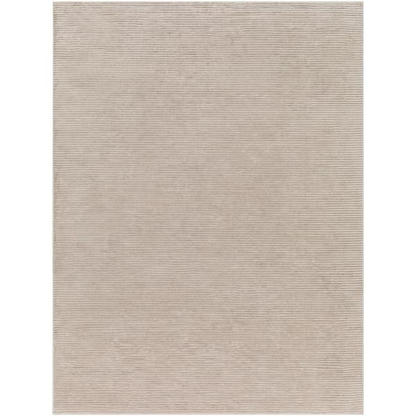 Livabliss Alder Taupe 5 ft. x 7 ft. Stripe Indoor Machine-Washable  Area Rug
