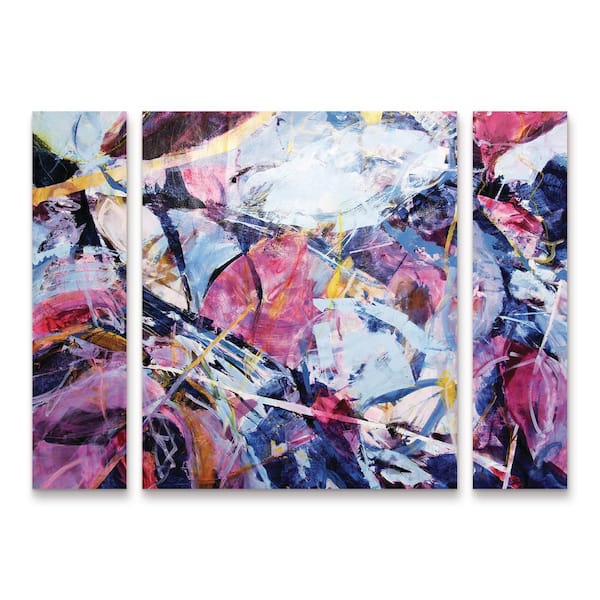 Trademark Fine Art Kati Bujna Icy Winter Leaves 4 3-Piece Panel Set Unframed Photography Wall Art 24 in. x 32 in.