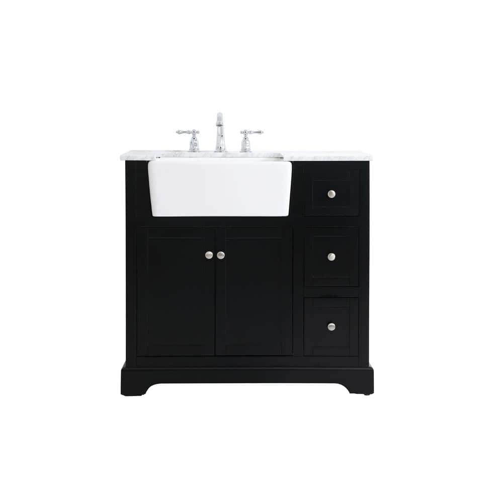 Simply Living 36 in. W x 22 in. D x 34.75 in. H Bath Vanity in Black with C