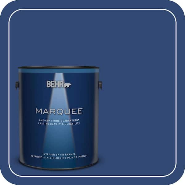 BEHR MARQUEE 1 gal. #S-H-580 Navy Blue Satin Enamel Interior Paint & Primer