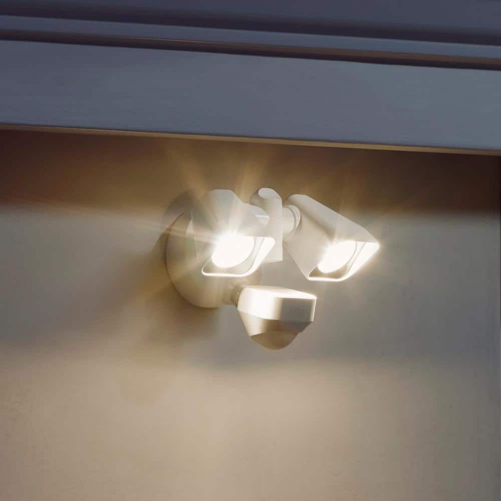 White LED Motion Sensor Outdoor Floodlight with Alexa Integration