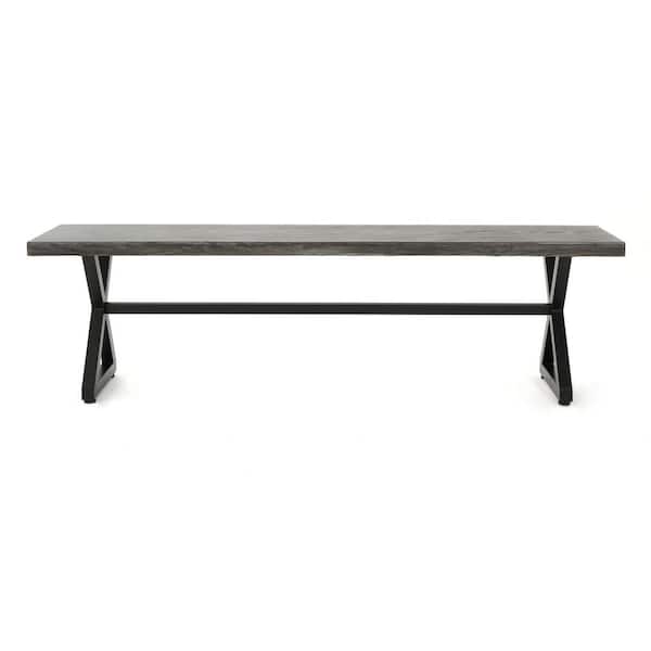 Rolando Grey Aluminum Outdoor Patio Bench