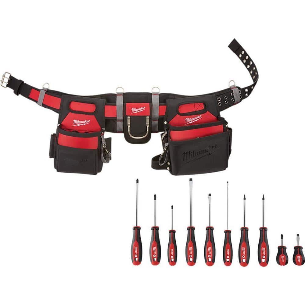 Milwaukee Adjustable Electricians Work Belt with 3-Pieces Pliers Kit