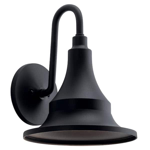KICHLER Hampshire 15.25 in. 1-Light Textured Black Outdoor Hardwired Barn Sconce with No Bulbs Included (1-Pack)