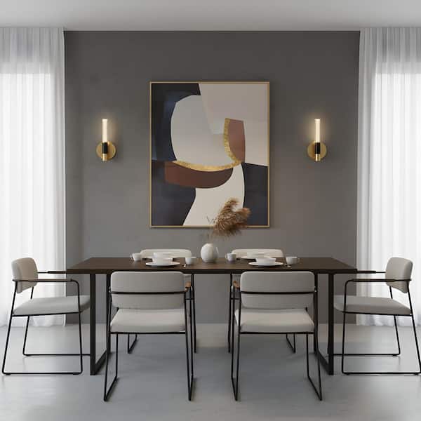 Davies 1-Light Brushed Gold Wall Sconce with Seedy Crystal Shade