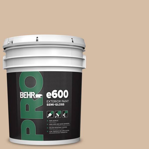 BEHR PRO 5 gal. #290E-3 Classic Taupe Semi-Gloss Acrylic Exterior Paint