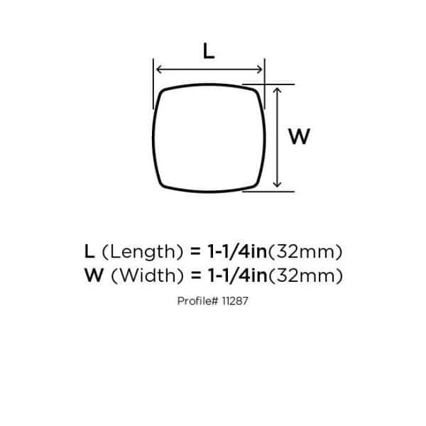 Satin Nickel Brushed Square Cabinet Knob 10-Pack