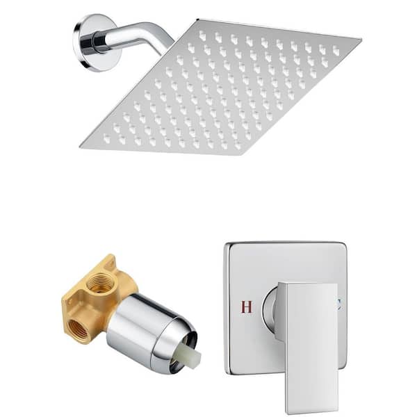 Single Handle 1-Spray Shower Faucet 1.6 GPM with Fixed Shower Head in. Polished Chrome